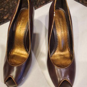 Liz Claiborne Flex Peeptoe Pumps - brown - size 7